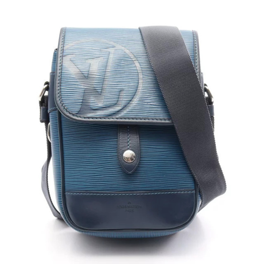 Louis Vuitton Downtown Messenger Crossbody Bag Epi Leather Azur White Blue